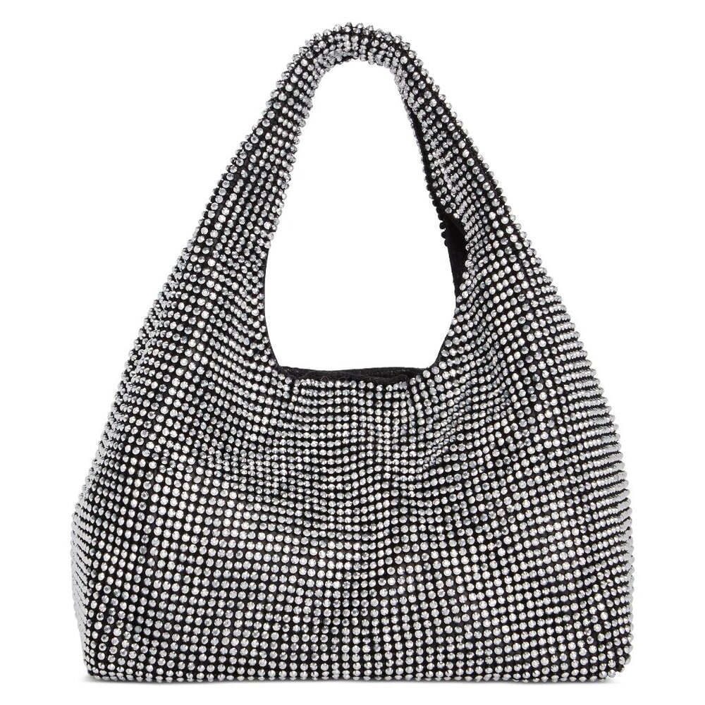 I.N.C International Concepts Mesh Crystal Hobo Bag - Pewter